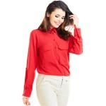 Czerwone Bluzki ze stójką z długimi rękawami marki awama w rozmiarze XL 