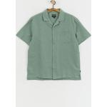 Zielone Koszule lniane męskie eleganckie marki Brixton w rozmiarze L 