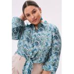 Wielokolorowe Koszule damskie z wiskozy z kolekcji plus size marki BLUE SHADOW w rozmiarze dużym Made in Poland 