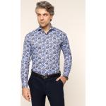 Przecenione Niebieskie Koszule typu slim męskie w stylu casual marki Emanuel Berg 