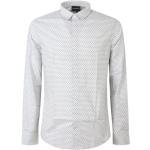 Białe Koszule typu slim męskie w stylu casual bawełniane marki Emporio Armani 