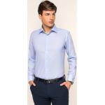 Przecenione Niebieskie Koszule typu slim męskie w stylu biznesowym marki ETON 