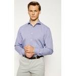Przecenione Granatowe Koszule typu slim męskie w stylu biznesowym marki ETON w rozmiarze S 