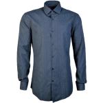 Granatowe Koszule typu slim męskie z długimi rękawami w stylu biznesowym marki HUGO BOSS BOSS w rozmiarze S 