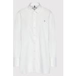 Przecenione Białe Koszule damskie w stylu casual z popeliny marki Tommy Hilfiger w rozmiarze XXL 