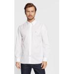 Przecenione Białe Koszule męskie w stylu casual z popeliny marki Tommy Hilfiger w rozmiarze XL 