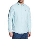Błękitne Koszule z długim rękawem męskie w stylu casual bawełniane marki Tommy Hilfiger Classic w rozmiarze L 