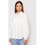 Przecenione Białe Koszule damskie w stylu casual dżinsowe marki Tommy Hilfiger TOMMY JEANS w rozmiarze XL 