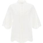 Białe Bluzki oversize damskie z falbankami haftowane marki Zimmermann w rozmiarze M 