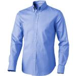 Niebieskie Koszule z lamówką męskie z certyfikatem Oeko-Tex z długimi rękawami w stylu biznesowym satynowe w rozmiarze XL 