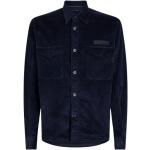 Niebieskie Koszule męskie eleganckie sztruksowe marki Tommy Hilfiger w rozmiarze XL 