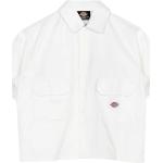 Białe Bluzki z krótkim rękawem z krótkimi rękawami bawełniane z klasycznym kołnierzykiem marki Dickies w rozmiarze XS 