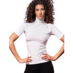 Przecenione Białe Koszulki termoaktywne z krótkim rękawem damskie z krótkimi rękawami gładkie z mikrofibry marki luigi di focenza w rozmiarze XL 