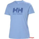 Przecenione Niebieskie Koszulki damskie z krótkimi rękawami eleganckie bawełniane marki Helly Hansen w rozmiarze M 