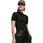 Czarne Bluzki damskie z krótkimi rękawami eleganckie marki Karl Lagerfeld w rozmiarze M 