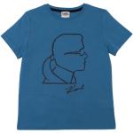 Niebieskie Koszulki dziecięce z krótkim rękawkiem marki Karl Lagerfeld 