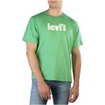 Zielone Koszulki z krótkimi rękawami bawełniane z okrągłym dekoltem na lato marki LEVI´S w rozmiarze XS 
