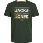 Zielone Koszulki męskie z krótkimi rękawami na wiosnę marki Jack & Jones 