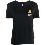 Czarne Koszulki z nadrukiem damskie z krótkimi rękawami marki MOSCHINO w rozmiarze L 
