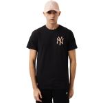 Czarne Koszulki męskie z krótkimi rękawami bawełniane marki New Era MLB New York Yankees 