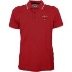 Czerwone Koszulki polo męskie w stylu wojskowym bawełniane marki AERONAUTICA MILITARE w rozmiarze M 
