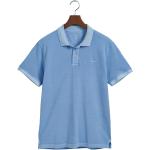 Niebieskie Koszulki polo męskie eleganckie bawełniane marki Gant Sunfaded w rozmiarze XL 