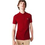 Czerwone Koszulki polo męskie z krótkimi rękawami marki Lacoste w rozmiarze XL 