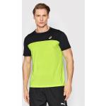 Przecenione Zielone Koszulki sportowe męskie z krótkimi rękawami marki Asics w rozmiarze S 
