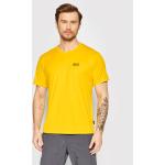 Przecenione Żółte Koszulki sportowe męskie z krótkimi rękawami marki Jack Wolfskin w rozmiarze S 