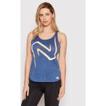 Przecenione Granatowe Koszulki sportowe damskie z krótkimi rękawami marki New Balance w rozmiarze XS 