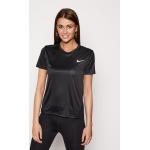 Przecenione Czarne Koszulki sportowe damskie z krótkimi rękawami marki Nike w rozmiarze XS 