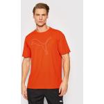 Przecenione Pomarańczowe Koszulki sportowe męskie z krótkimi rękawami marki Puma w rozmiarze S 