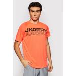 Przecenione Pomarańczowe Koszulki sportowe męskie z krótkimi rękawami marki Under Armour w rozmiarze M 