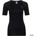 Przecenione Czarne Koszulki termoaktywne z krótkim rękawem damskie z krótkimi rękawami sportowe marki Odlo Crew w rozmiarze S 