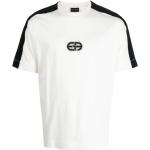 Białe Eko Koszulki z nadrukiem męskie z krótkimi rękawami eleganckie z okrągłym dekoltem marki Emporio Armani w rozmiarze L 
