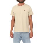 Beżowe Koszulki z nadrukiem męskie z krótkimi rękawami na zimę marki LEVI´S w rozmiarze XL 