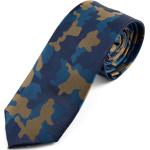 Niebieskie Krawaty męskie w stylu wojskowym 