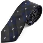 Czarne Krawaty męskie gładkie w stylu casual 