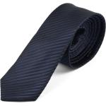 Granatowe Krawaty męskie w paski eleganckie z poliestru 
