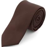 Ciemnobrązowe Krawaty męskie z motywem miast eleganckie marki Trendhim 