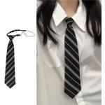 Czarne Krawaty damskie w paski w stylu orientalnym z wiskozy 