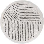 Przecenione Beżowe Dywany okrągłe o średnicy 120 cm w paski z polipropylenu marki Hanse Home 