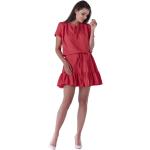 Czerwone Krótkie sukienki damskie z poliestru marki awama w rozmiarze XL 