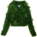 Zielone Sztuczne futra damskie eleganckie ze sztucznego futra w rozmiarze XL 