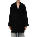 Czarne Płaszcze zimowe damskie eleganckie marki Elisabetta Franchi w rozmiarze M 