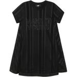 Czarne Sukienki dziecięce z krótkim rękawkiem dla dziewczynek do prania w pralce z poliestru marki DKNY | Donna Karan 