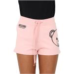 Różowe Krótkie spodnie damskie z motywem misiów na lato marki MOSCHINO w rozmiarze M 