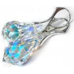 Kryształy Aurora duże piękne kolczyki SREBRO 22