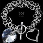 Kryształy piękna bransoletka COMET SERCE SREBRO
