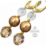 Kryształy Piękne Kolczyki Crystal White Gold Złote Srebro